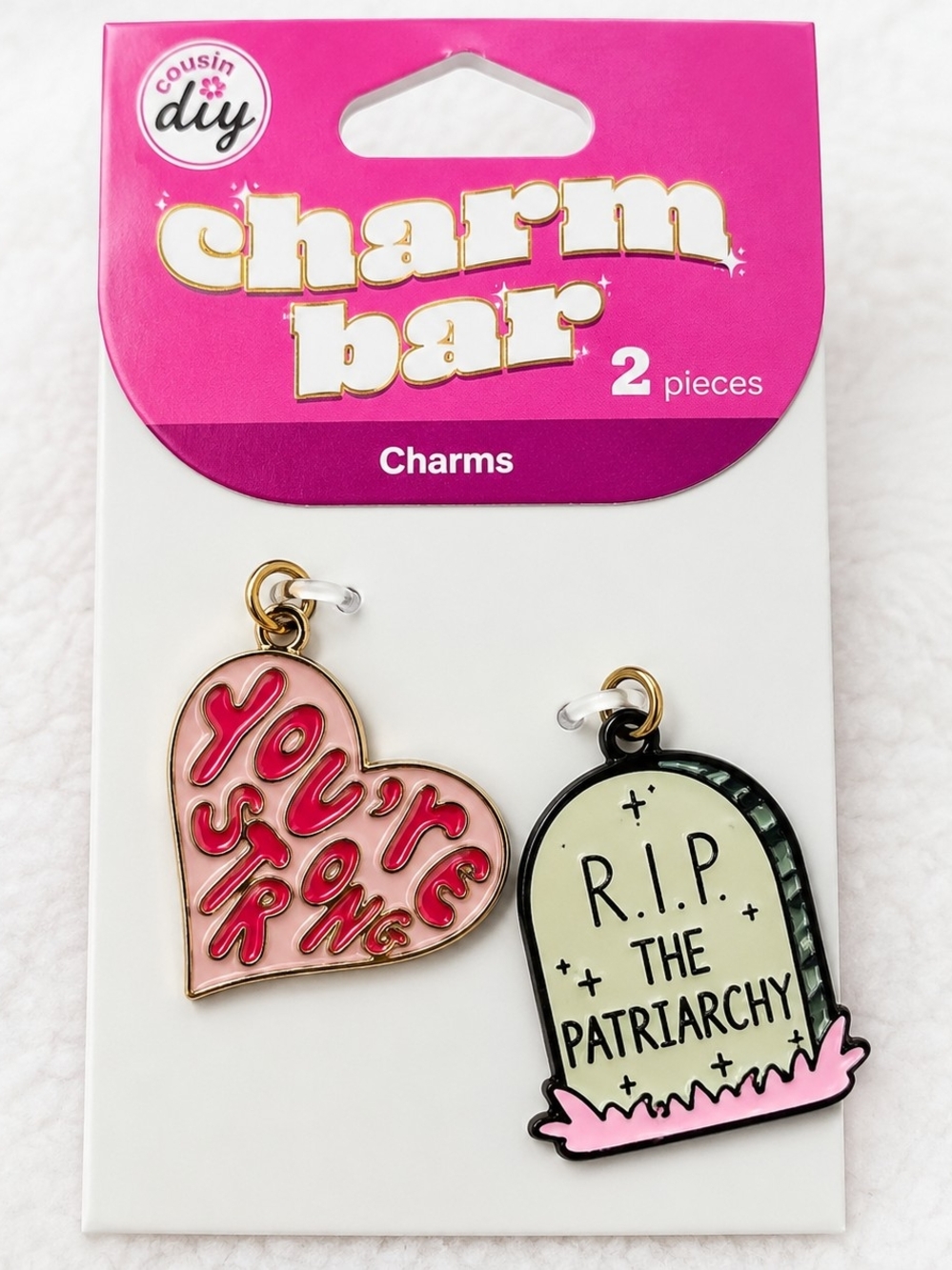 Nicole Craft You're Strong & RIP Patriarchy Charm Set NWT